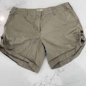 J.Crew Chino Shorts City Fit Classic Twill Roll Tab Khaki Size 6‎
